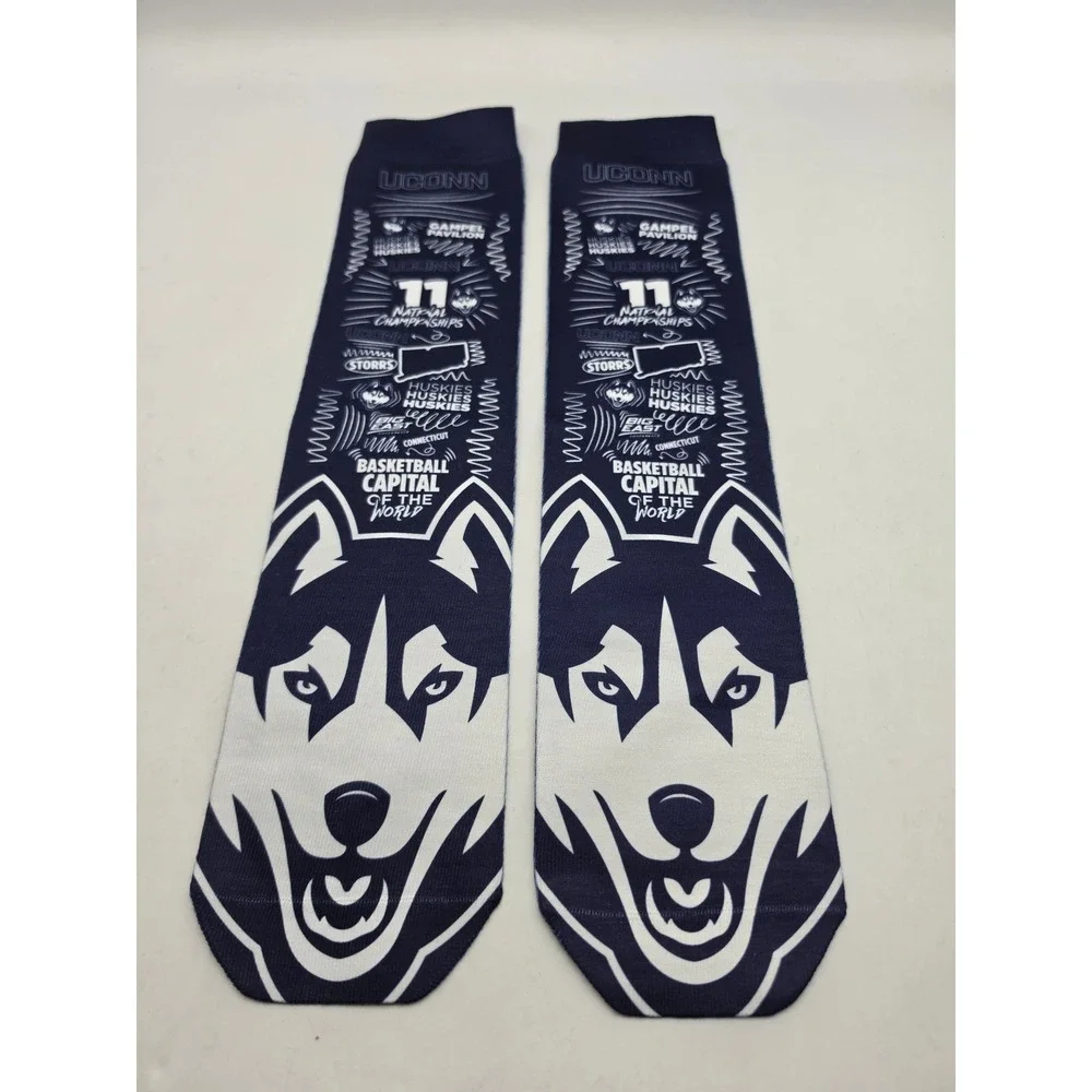 UConn Huskies 11 National Championships Unisex One Size Navy Blue Crew Socks